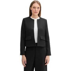 TOM TAILOR Damesblazer, 37007 - Black Boucle Structuur, 36