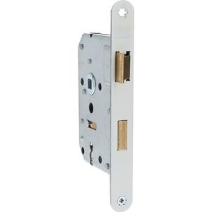 Nemef - deurslot afsluitbaar - 1266/4 - afstand 55mm - wit gelakte voorplaat - binnendeuren - incl. sluitplaat, 2 sleutels en bevestigingsmateriaal