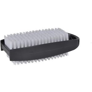 Homéa, Dubbelzijdige nagelborstel, om op te hangen, nylonvezels, 11 cm, antraciet