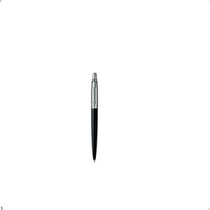 Parker S0908860 Jotter Premium balpen (zijdemat zwart roestvrij staal met chromen rand, geschenkdoos) blauwe inkt