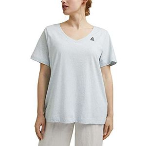 ESPRIT Curvy print-shirt met organisch katoen, lichtblauw, 44