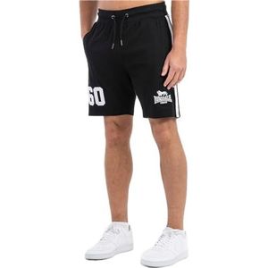 Lonsdale Heren Shorts Normale Pasvorm MARWICK, Zwart/Wit, S, 117567