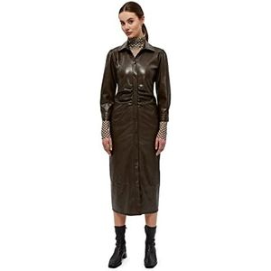 Minus Dames kastanja-jurk, donkerbruin, 34