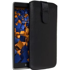 mumbi Echt leren hoesje compatibel met LG G4 Stylus hoes leer tas case wallet, zwart