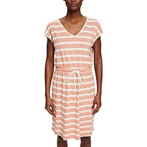 ESPRIT Gestreepte jerseyjurk met Tencel™, Dusty Beige, M