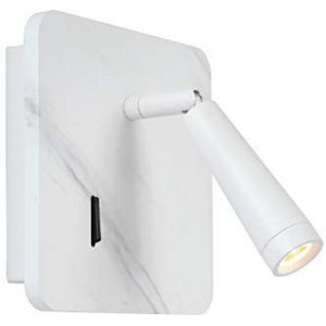 Lucide OREGON - Bedlamp - LED - 1x3W 3000K - Met USB oplaadpunt - Wit