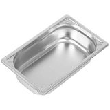 Vogue DW446 304 roestvrij staal Heavy Duty 1/4 Gastronorm Pan, 1.7L Capaciteit, 65mm x 162mm x 265mm, Zilver