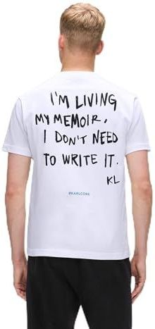 KARL LAGERFELD - Regular Karlism Tee - T-shirt - Wit - Katoen biologisch