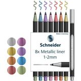Schneider Paint-It Metallicliner 020 (lijndikte 1-2 mm) 8-delig etui gesorteerd