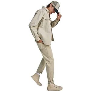 Springfield Chinese jeans wassen aankleedbroek, zand, regular voor heren, Zand, 32