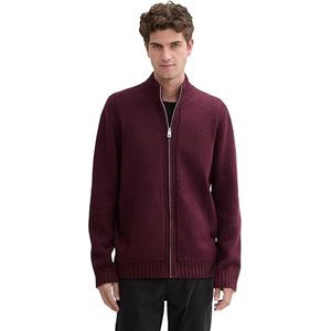 TOM TAILOR Gebreide herenjas, 36294 - Grape Red Melange, XL