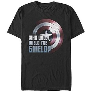 Marvel The Falcon and the Winter Soldier - Wielding the Shield Unisex Crew neck T-Shirt Black 2XL