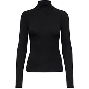 ONLY Dames ONLSILLE ROLL Neck Top JRS NOOS shirt met lange mouwen, zwart, S