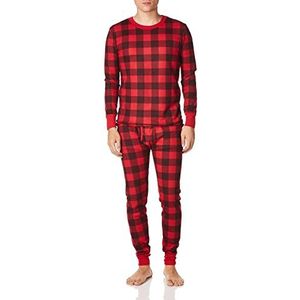 Fruit of the Loom Thermisch ondergoed voor heren van gerecycled wafel (boven- en onderkant), Buffalo Plaid, 2X