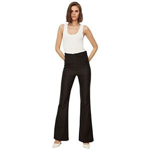 Trendyol Zwarte Spaanse broek met hoge taille voor dames, Zwart, 66