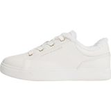Tommy Hilfiger - FW0FW08824 - Casual Leren Sneakers - Wit - Plat - Veters