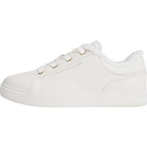 Tommy Hilfiger - FW0FW08824 - Casual Leren Sneakers - Wit - Plat - Veters