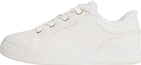 Tommy Hilfiger - FW0FW08824 - Casual Leren Sneakers - Wit - Plat - Veters