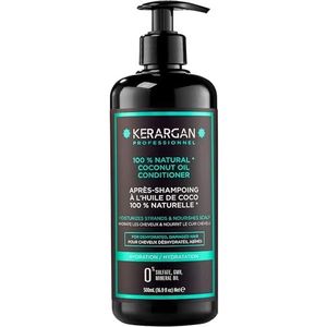 Kerargan - Hydraterende Conditioner met Kokosolie voor Uitgedroogd en Beschadigd Haar - Diepe Hydratatie - Zonder sulfaat, GMO en minerale olie - 500ml