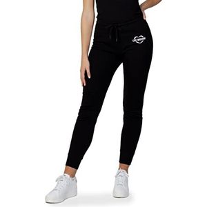 Love Moschino Slim Fit Jogger met Heart Holografische Print Casual Broek Dames, Zwart, 34 NL