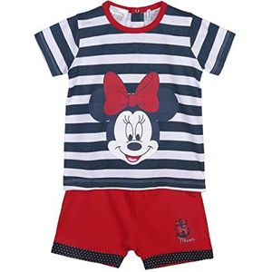 CERDÁ LIFE'S LITTLE MOMENTS Meisjespak voor kinderen, set van 2 stuks (T-shirt + short), van 100% katoen van Minnie Mouse, bedrukt, officiële licentie Disney, rood, normaal, rood, Eén maat