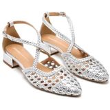 Sandalen - Gevlochten - Leren - Halfopen Hak - Hakhoogte 3 cm