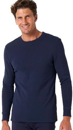 Damart - Thermolactyl T-shirt met lange mouwen, opgeruwd fleece, Donker Navy Blauw, M