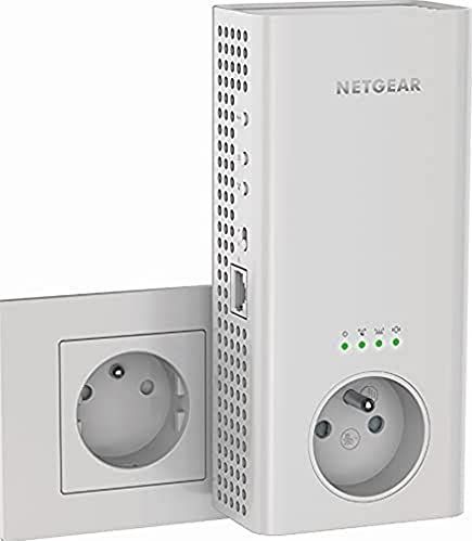 NETGEAR WiFi Mesh Repeater (EX6470), krachtige wifi-repeater AC1900 dekt tot 150 m² af, wifi-versterker met geïntegreerd stopcontact, wifi-extender 1 poort ethernet, wifi-booster compatibel met alle boxen