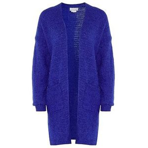 Jalene Dames gebreide jas met V-hals en vintage design Nylon Royal Blue Maat M/L, koningsblauw, M