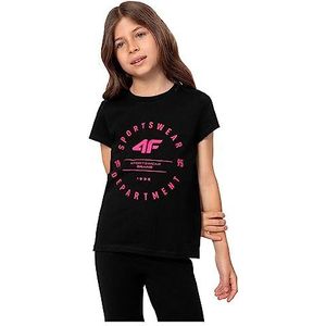 4F JUNIOR T-shirt F280 Color Deep Black, maat 158 voor dames, Diepzwart, 158 cm