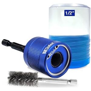 WICKED 1/2 ''Koperen Buis Pijp Reiniging Borstel Kit; De Professionele Loodgieter Tool Industriële ""Alle Metaal"" Sterkte Heavy Duty Bouw Grade Met Vervangbare Onderdelen