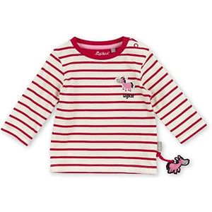 Sigikid Baby-meisjes shirt met lange mouwen, rood/wit/gestreept/paard, 62 cm