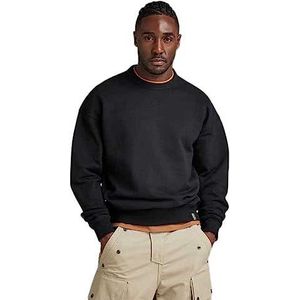 G-STAR RAW Heren Essential Unisex Loose Sweater, zwart (dark black D395-6484), XS, Zwart (Dk Black D395-6484), XS