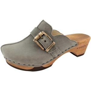 Woody Florentina houten schoen voor dames, grijs, 39 EU, grijs, 39 EU
