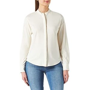 TOM TAILOR mine to five Dames Blouseshirt met opstaande kraag 1027716, 24019 - Soft Powder Beige, M