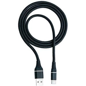System-S USB 3.1 kabel 1 m type C stekker naar 3.0 type A stekker adapter gevlochten zwart