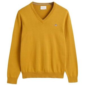 GANT Klassieke katoenen V-hals, Banana Yellow, S