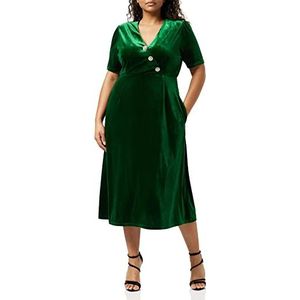 Louche Dames Avi-Velvet formele avondjurk, Groen, 42 NL