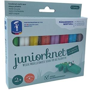 Feuchtmann Spielwaren 628.0307 - JUNiORKNET Basic Pack, 8 staafjes in 8 kleuren, buigzame boetseerklei 2+, ca. 300 g