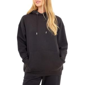 M17 Damen Sweatshirt, recycelt, übergroß, weich, kuschelig, Größe L, Roze, Zwart, L