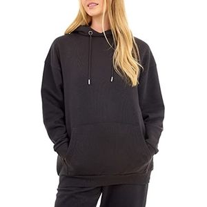 M17 Womens dames gerecycled oversized hoodie zacht, gezellig sweatshirt capuchon top lange mouw trui met zak (L, zwart), Zwart, L