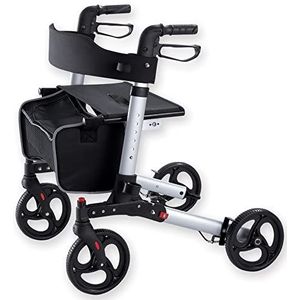 GIMA - Opvouwbare Rollator - Aluminium - Gevoerde Nylon Zitting - 46 x 25 cm