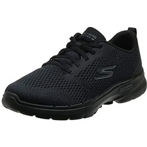 Skechers Go Walk 6 Bold Vision hardloopschoen voor dames, Zwart Textiel Trim, 37.5 EU