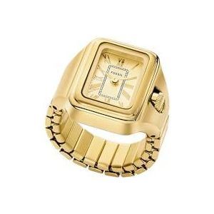 Fossil Raquel horloge ring voor dames, Quartz uurwerk met roestvrij stalen band, Grijstint