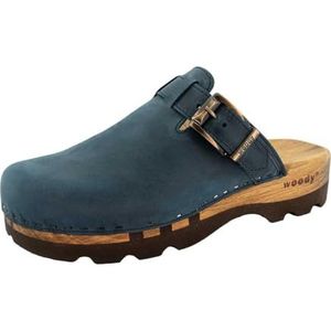 Woody Heren Lukas houten schoen, blauw, 41 EU, blauw, 41 EU