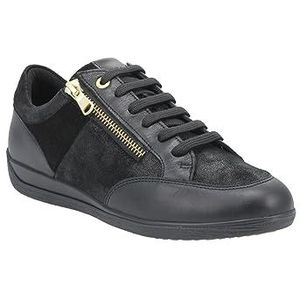 Geox Dames D Myria C sneakers, zwart, 41 EU, Schwarz, 41 EU