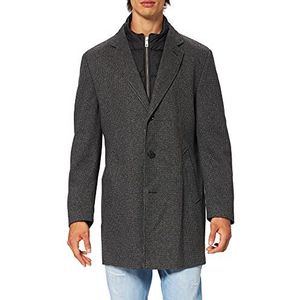 bugatti Herenmantel gevoerd elegant in zwart en blauw, zwart, 50