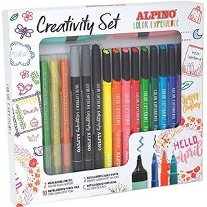 Alpino Color Experience Set voor creativiteit, bullet journalset, kalligrafie en schetsen, ter decoratie van afsprakenplanners en dagboeken, creatief schrijven