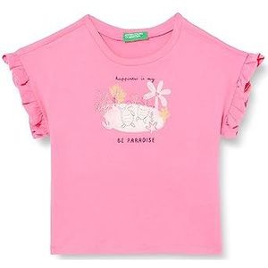 United Colors of Benetton T-shirt 3096G1093, fuchsia 258, 82 meisjes, fuchsia 258
