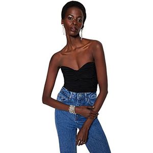 Trendyol Effen geweven bodystocking voor dames, Zwart, M
